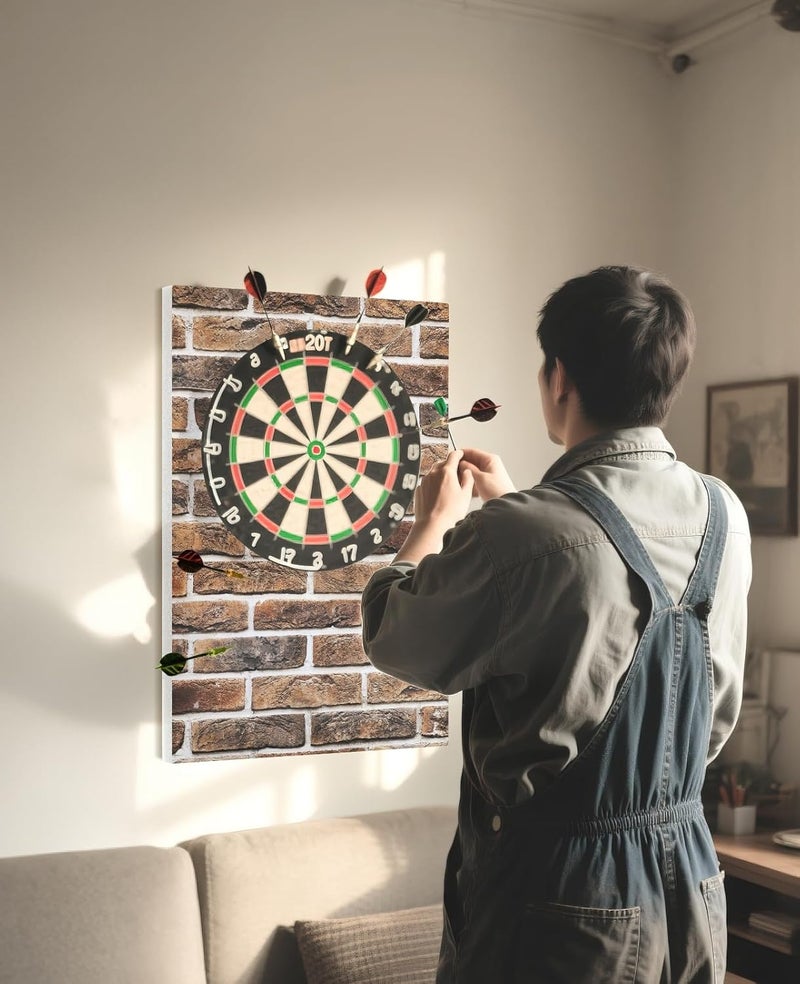 ANZOME Brick Pattern Dart Board Wall Protectors, 36" H x 24" W x 0.5" Thick - Fits 18" Dartboards, Decorative Corkboard Alternative - Image 4